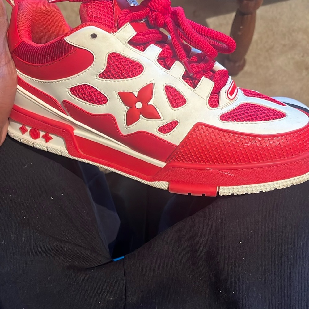 Louis Vuitton Red and White Sneakers